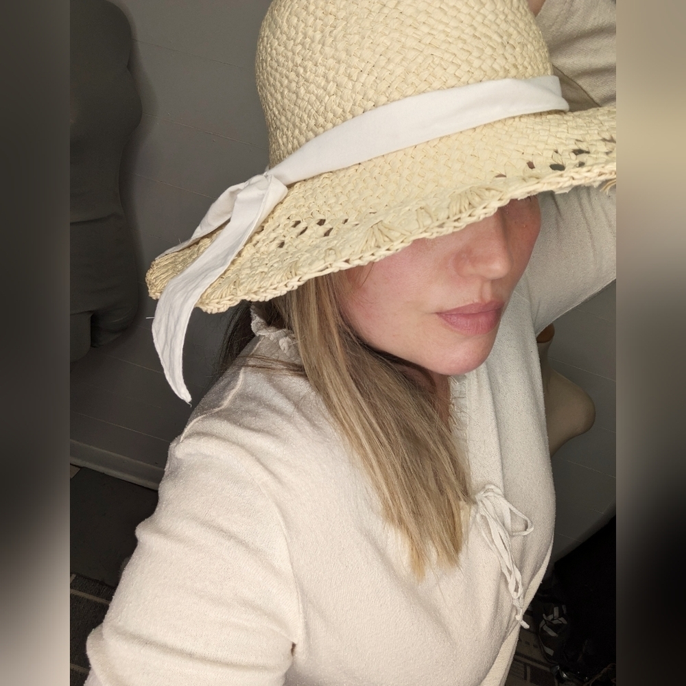 The Earth Collection straw hat with cotton tie O/S